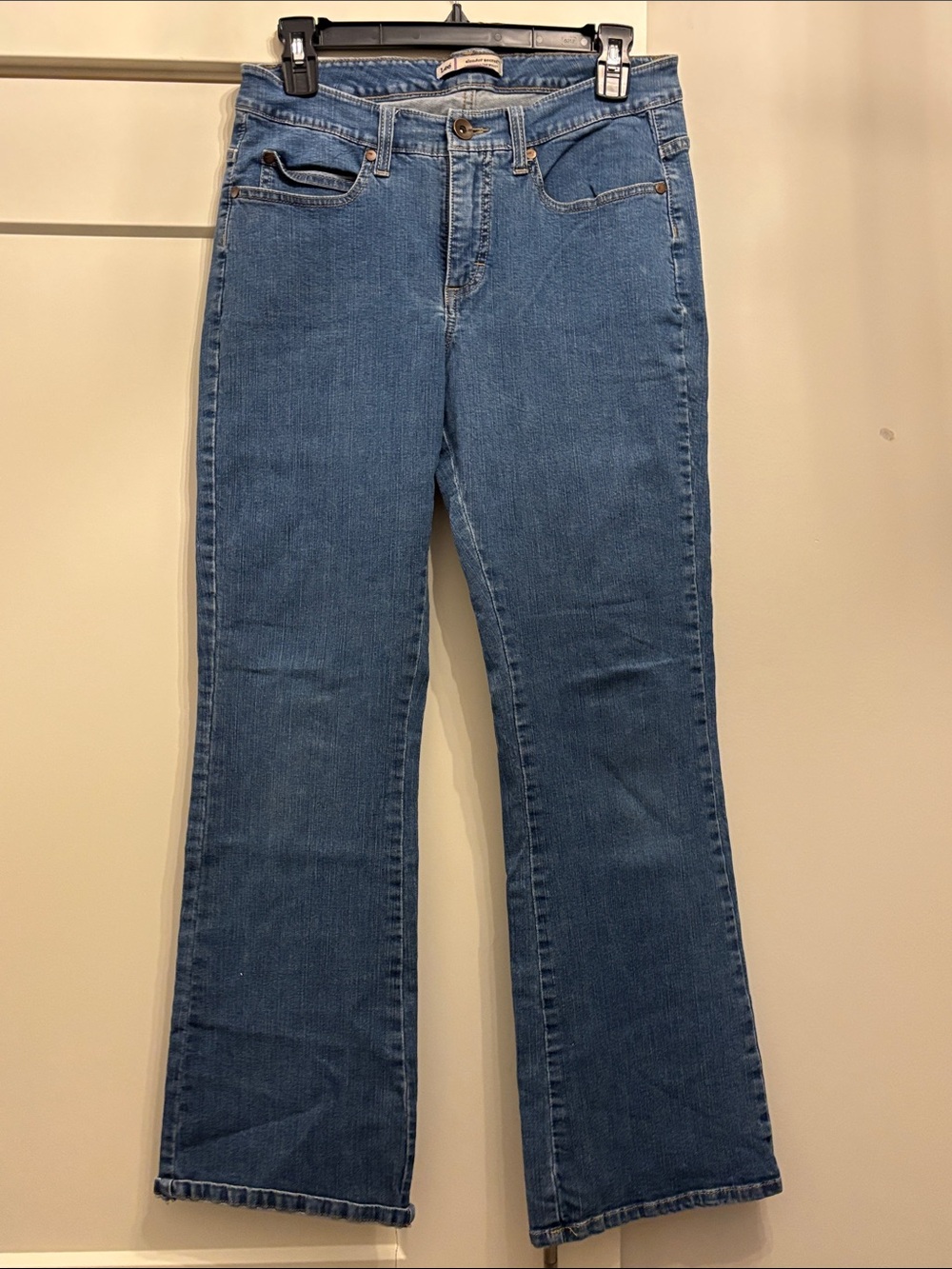 Lee Mid-Blue Flared Wide-Leg Women’s Jeans